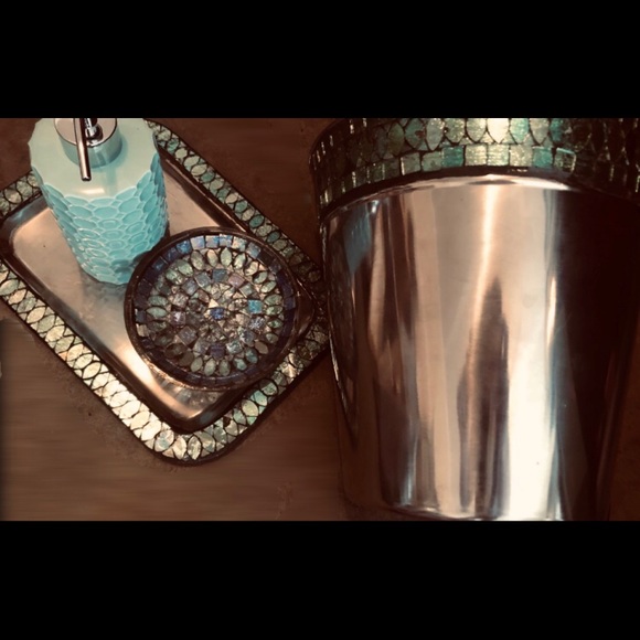 Bohemian turquoise bathroom bundle set (8 items) - Picture 3 of 4